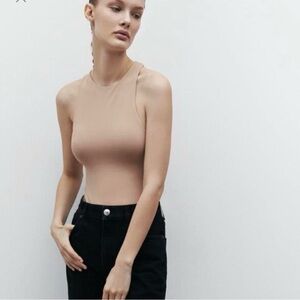 Zara Sleeveless Nude Bodysuit